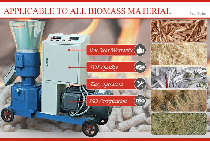 5-6ton CE Approved Farm Use Flat Die Biomass Pellet Making Mill