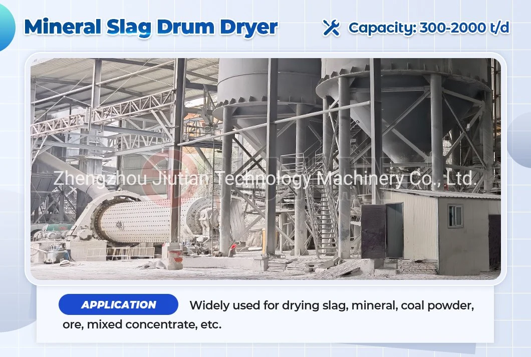 Industrial Mining Rotary Dryers Limestone, Clay, Sand, Water Slag, Coal Slime, Sludge, Fly Ash, Gypsum Powder, Rock, Petroleum Coke Drum Dryer Drying Machine